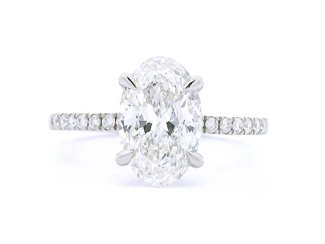 Platina ring met 2,28 crt. diamant - afbeelding 2 van  2
