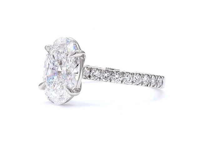 Platina ring met 2,38 ct. diamant - afbeelding 1 van  5