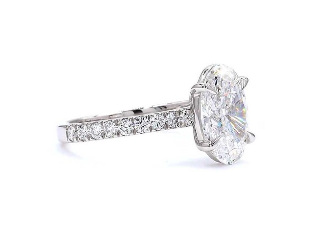 Platina ring met 2,38 ct. diamant - afbeelding 2 van  5