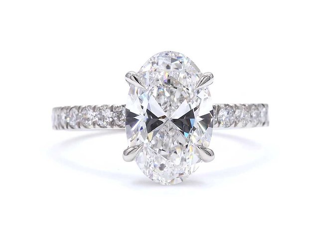 Platina ring met 2,38 ct. diamant - afbeelding 4 van  5