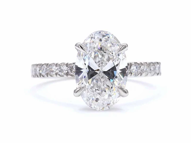 Platina ring met 2,38 ct. diamant - afbeelding 6 van  6