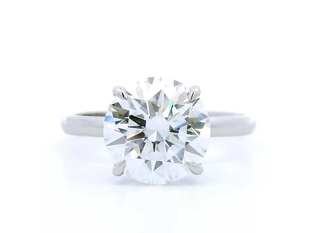 Platina ring met 3,02 crt. diamant - afbeelding 7 van  8