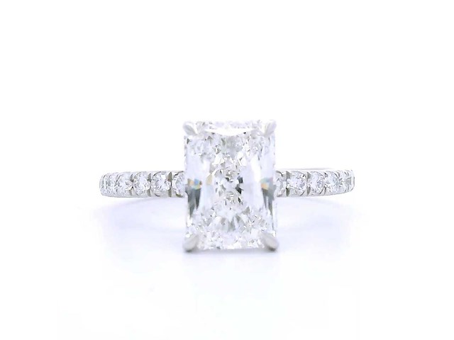 Platina ring met 3,06 crt. diamant - afbeelding 7 van  7