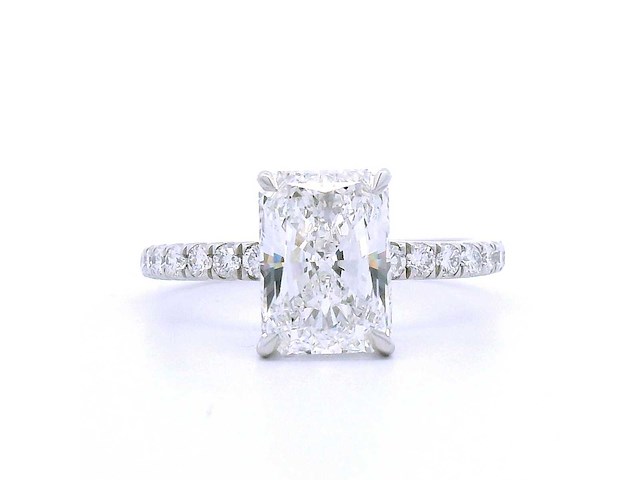 Platina ring met 3,06 crt. diamant - afbeelding 1 van  7