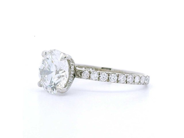 Platina ring met 3,16 crt. diamant - afbeelding 1 van  7