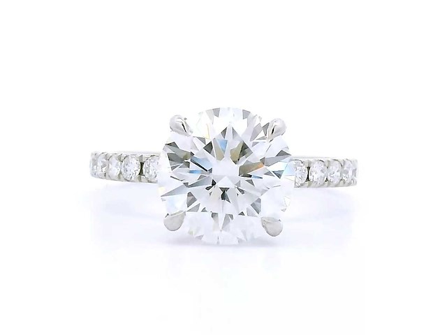 Platina ring met 3,16 crt. diamant - afbeelding 4 van  7