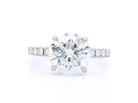 Platina ring met 3,16 crt. diamant - afbeelding 4 van  7