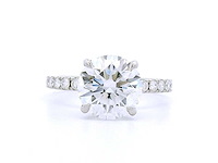 Platina ring met 3,16 crt. diamant - afbeelding 6 van  7