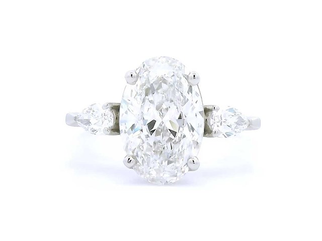 Platina ring met 3,36 crt. diamant - afbeelding 3 van  8