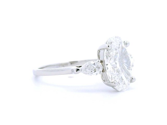 Platina ring met 3,36 crt. diamant - afbeelding 6 van  8