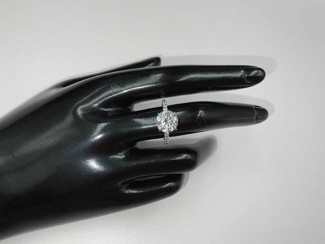 Platina ring met 3,44 crt. diamant - afbeelding 7 van  12