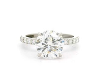 Platina ring met 3,44 crt. diamant - afbeelding 1 van  8