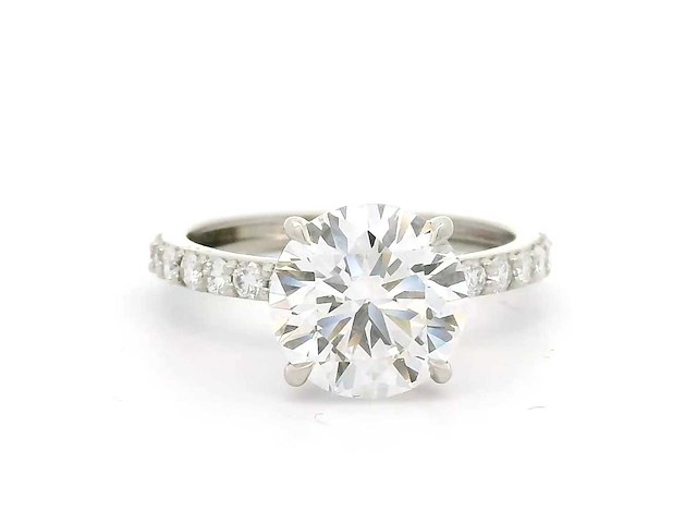 Platina ring met 3,44 crt. diamant - afbeelding 6 van  8