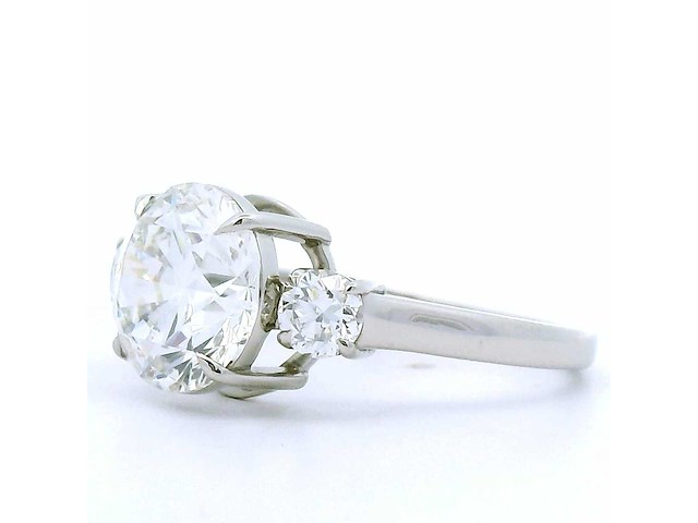 Platina ring met 3,47 crt. diamant - afbeelding 4 van  7