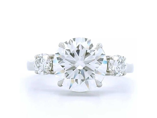 Platina ring met 3,47 crt. diamant - afbeelding 1 van  7