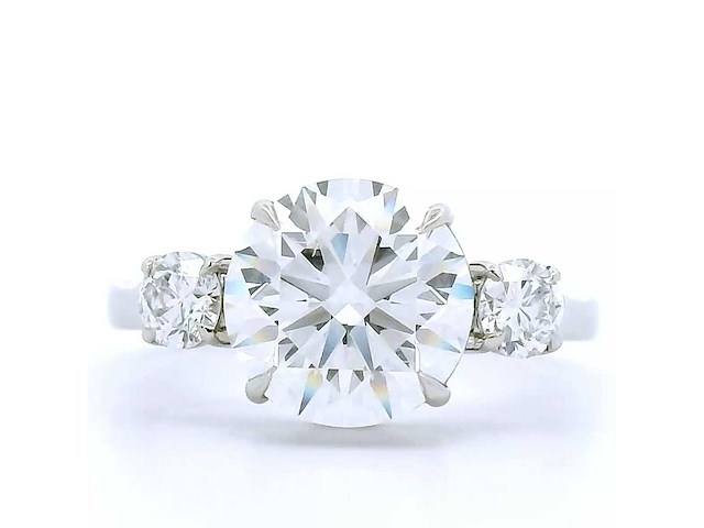 Platina ring met 3,47 crt. diamant - afbeelding 7 van  7