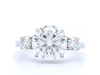 Platina ring met 3,47 crt. diamant - afbeelding 7 van  7