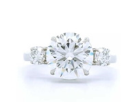 Platina ring met 3,47 crt. diamant - afbeelding 1 van  7