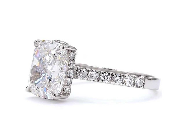 Platina ring met 3,58 ct. diamant - afbeelding 3 van  9