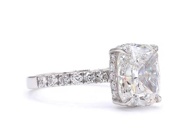 Platina ring met 3,58 ct. diamant - afbeelding 4 van  8