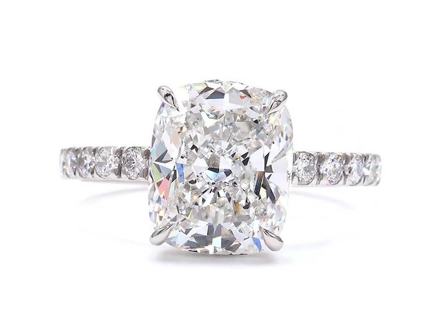 Platina ring met 3,58 ct. diamant - afbeelding 6 van  8