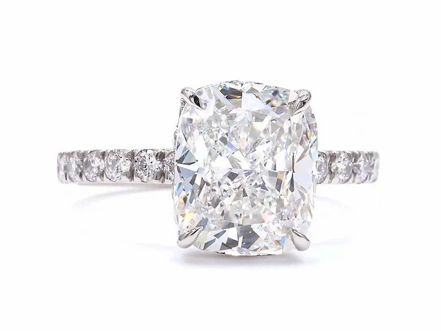 Platina ring met 3,58 ct. diamant - afbeelding 7 van  9