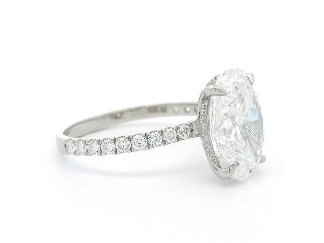 Platina ring met 4,50 ct. diamant - afbeelding 3 van  4