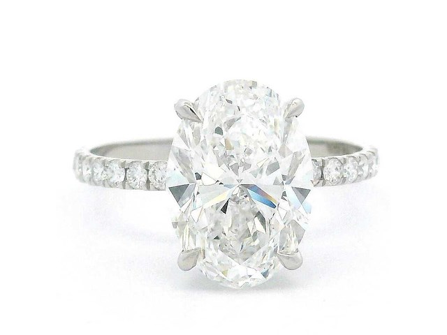 Platina ring met 4,50 ct. diamant - afbeelding 1 van  4
