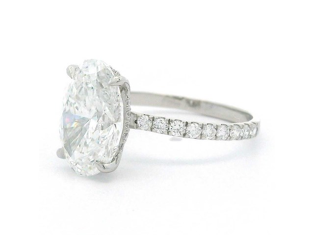 Platina ring met 4,50 ct. diamant - afbeelding 3 van  4