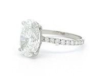 Platina ring met 4,50 ct. diamant - afbeelding 3 van  4