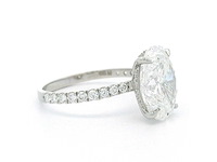 Platina ring met 4,50 ct. diamant - afbeelding 1 van  5