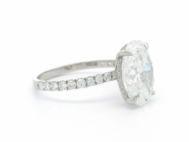 Platina ring met 4,50 ct. diamant - afbeelding 1 van  5