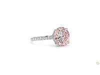 Platina ring met 5,02 crt. roze diamant. - afbeelding 3 van  6