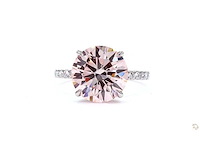 Platina ring met 5,02 crt. roze diamant. - afbeelding 3 van  5