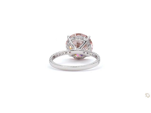 Platina ring met 5,02 crt. roze diamant. - afbeelding 4 van  5