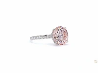 Platina ring met 5,02 crt. roze diamant. - afbeelding 3 van  6