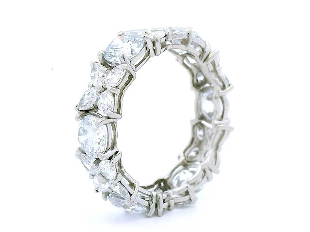 Platina ring met 5,03 crt. diamant - afbeelding 3 van  8