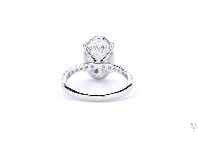 Platina ring met 5,69 ct. diamant - afbeelding 4 van  5