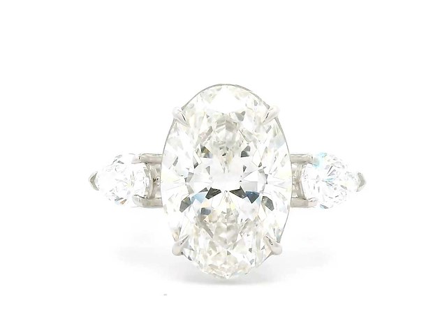 Platina ring met 5,80 crt. diamant - afbeelding 1 van  11