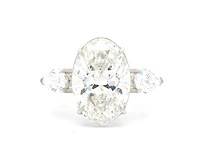 Platina ring met 5,80 crt. diamant - afbeelding 1 van  7