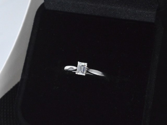 Platina ring met diamant en gia certificaat - afbeelding 4 van  6
