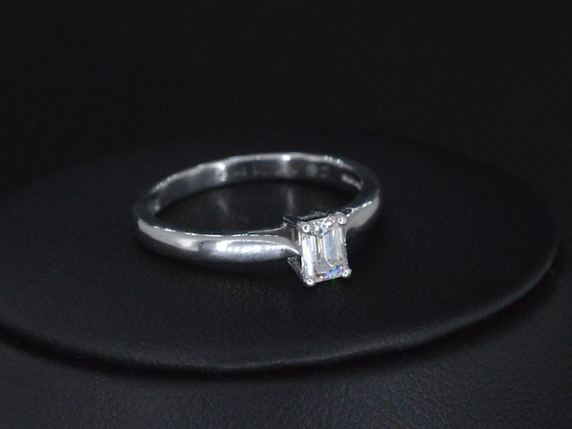 Platina ring met diamant en gia certificaat - afbeelding 3 van  7