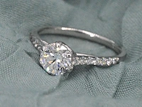 Platina ring met een 0.90 carat gia diamant en briljant geslepen diamanten - afbeelding 5 van  8