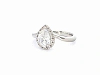 Platina ring peer diamant 1.02 ct briljant - afbeelding 5 van  9