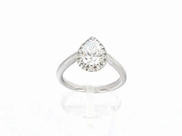Platina ring peer diamant 1.02 ct briljant - afbeelding 6 van  9