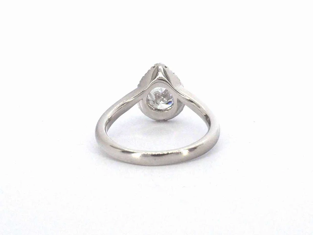 Platina ring peer diamant 1.02 ct briljant - afbeelding 7 van  9