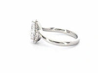 Platina ring peer diamant 1.02 ct briljant - afbeelding 9 van  9