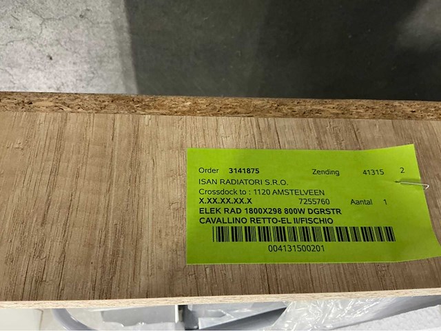 Plieger cavallino retto-el ii/fischio designradiator verticaal 1800x298mm 800w - afbeelding 5 van  6