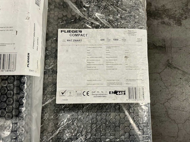 Plieger compact radiator mat zwart (2x) - afbeelding 2 van  2