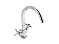 Plieger cross keukenkraan 1-gats draaibare uitloop en kruisgrepen chroom - afbeelding 1 van  1